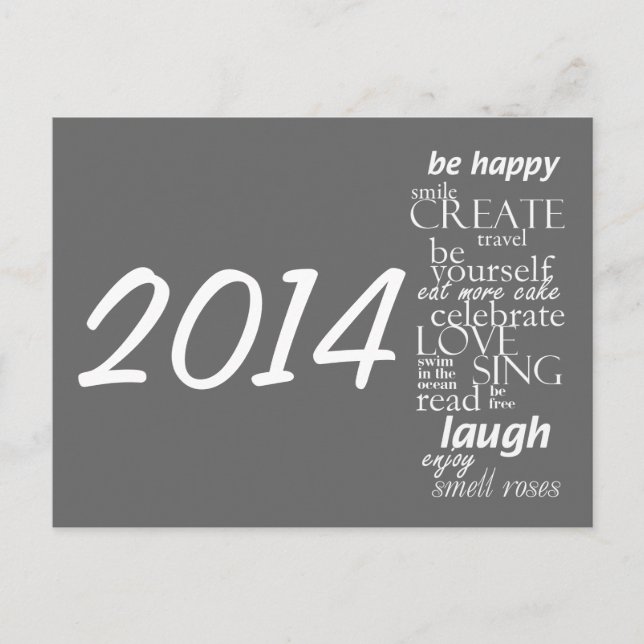 Postal de calendario 2014 - palabras inspiradoras (Anverso)