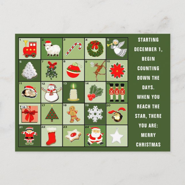 postal de calendario anticipado de navidades (Anverso)