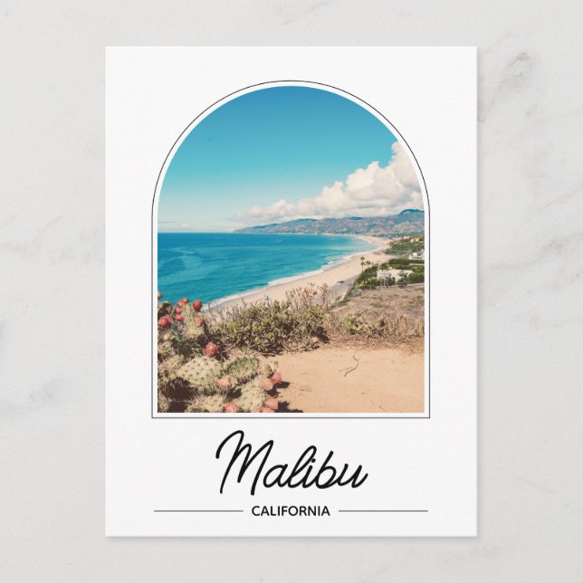 postal de California Malibu Beach (Anverso)