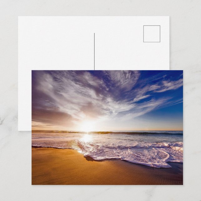 postal de California Sunset Beach (Anverso / Reverso)