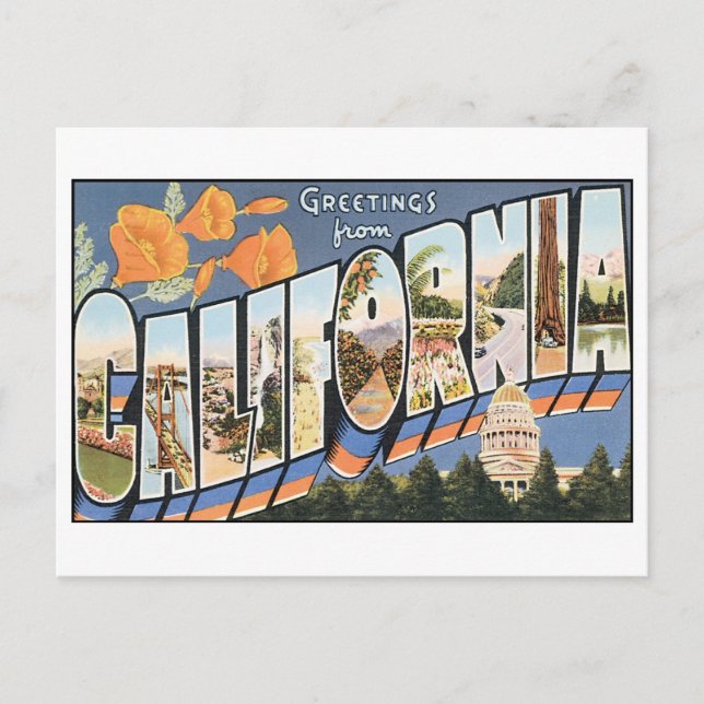 Postal de California Vintage (Anverso)