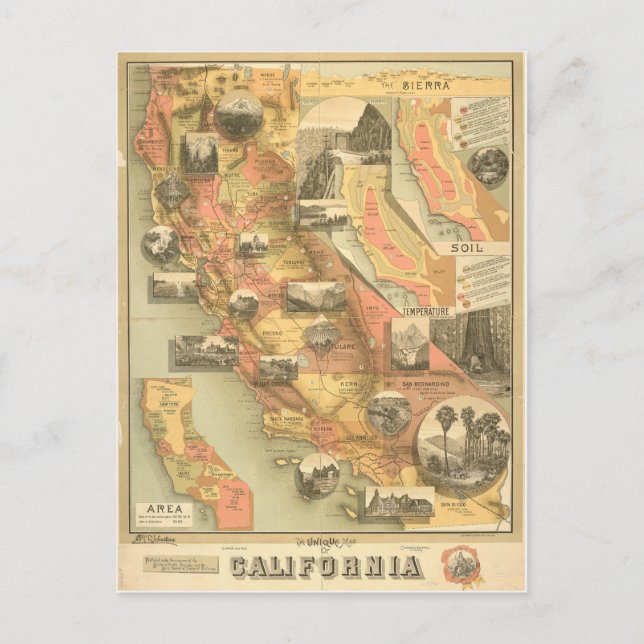 Postal de California Vintage (Anverso)
