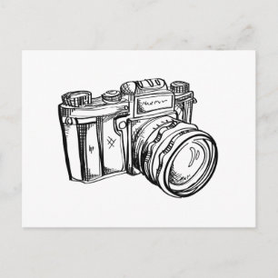 Postal de cámara de cosecha de vintage - Blanco y 