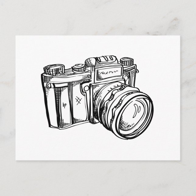 Postal de cámara de cosecha de vintage - Blanco y  (Anverso)