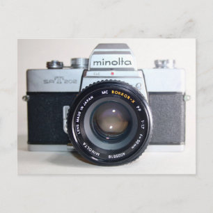 Postal de cámara Minolta antigua de 35 mm