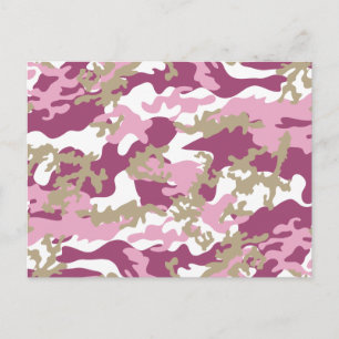 Postal de camo rosado personalizado