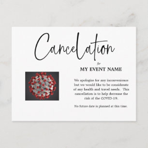 Postal de cancelación de evento COVID-19