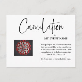 Postal de cancelación de evento COVID-19