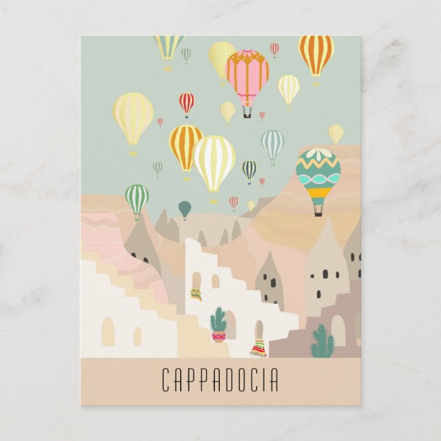 Postal De Cappadocia | Sueño de globos Kapadokya (Anverso)