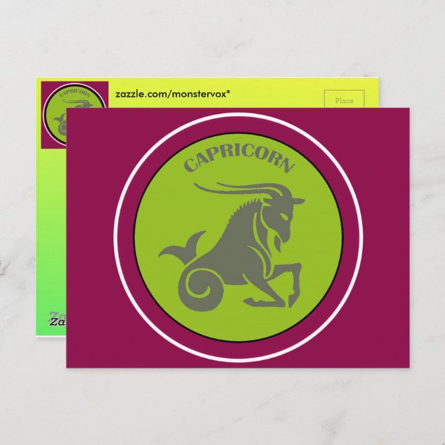 Postal de Capricornio (Anverso / Reverso)