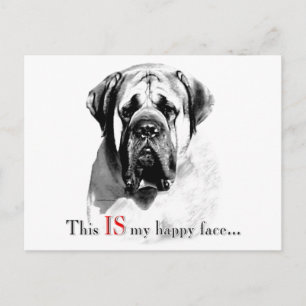 Postal de cara feliz de Mastiff