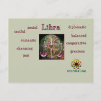 Postal de características de libra zodiac
