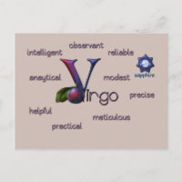 Postal de características de virgo zodiaco