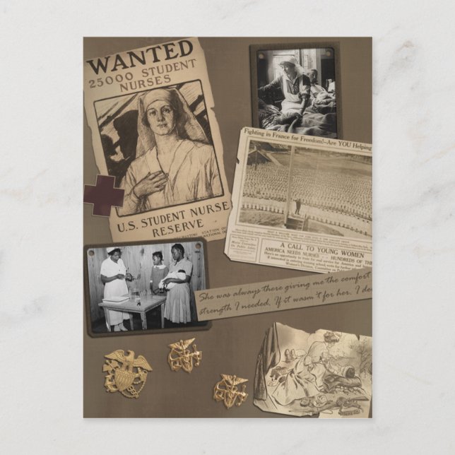 Postal de carátula "Enfermería" vintage (Anverso)