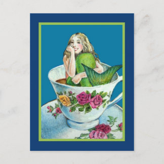 Postal de cartas de té para sirenas