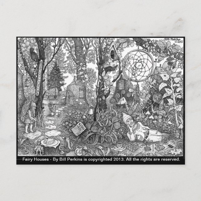 Postal de casas de hadas (Anverso)