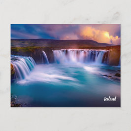 Postal de cascada de Gooafoss Islandia