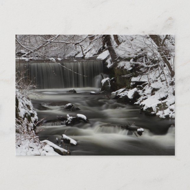 Postal de cascada de invierno (Anverso)