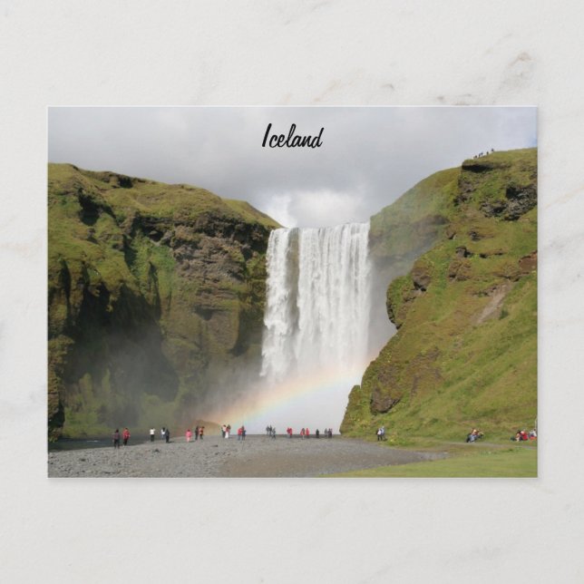 Postal de cascada de Islandia (Anverso)