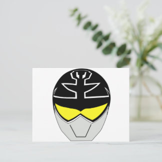 Postal de casco de plata súper mega Gokai