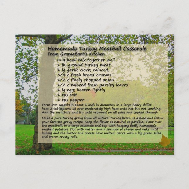 Postal de Casserole turca (Anverso)