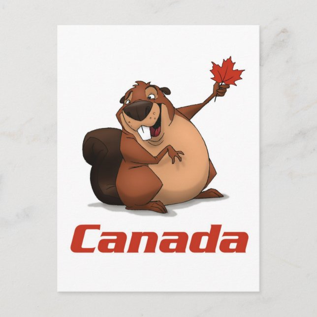Postal de castores de Canadá (Anverso)
