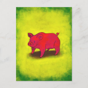Postal de cerdo rosa