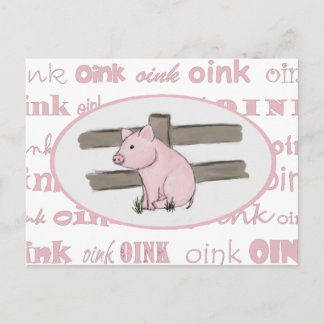 Postal de cerdo rosado pequeño