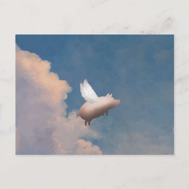 postal de cerdo volante (Anverso)