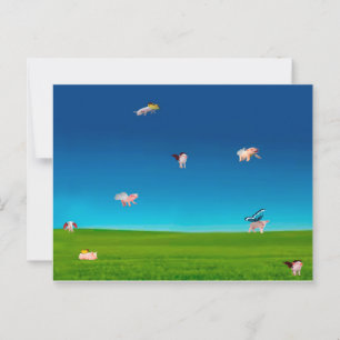 Postal de cerdos voladores