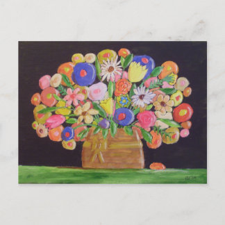 Postal de cesta de flores