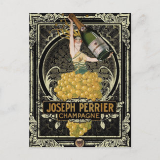 Postal de champán de Perrier vintage