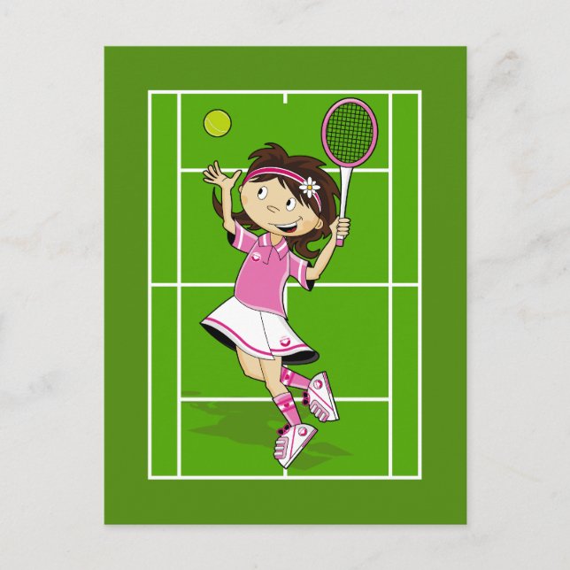 Postal de Chica de tenis (Anverso)
