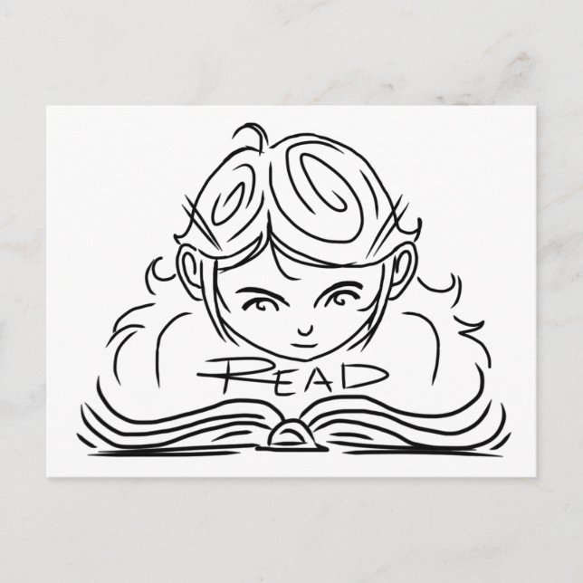 Postal de Chica lector (Anverso)