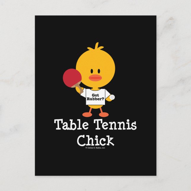 Postal de Chick de tenis de mesa (Anverso)