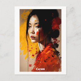 Postal de China - Retrato - Mundo de las mujeres