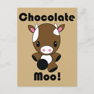 Postal de chocolate Moo Kawaii para vacas