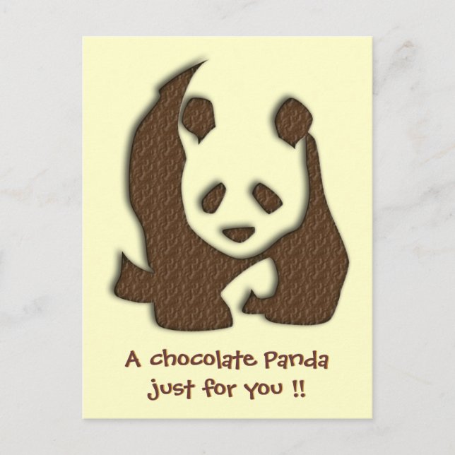 Postal de chocolate Panda (Anverso)