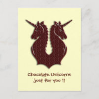 postal de Chocolate Unicornios