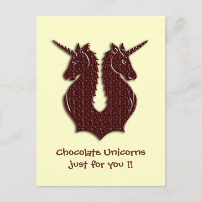 postal de Chocolate Unicornios (Anverso)