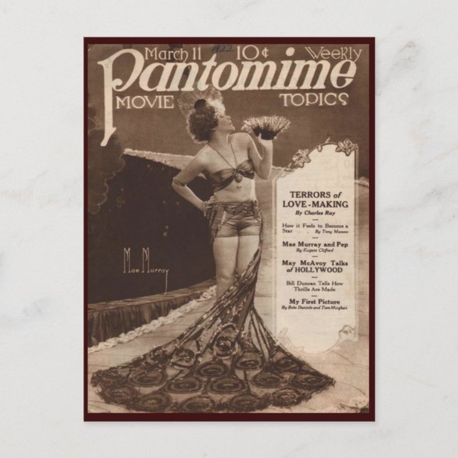 Postal de cine de época Mae Murray (Anverso)