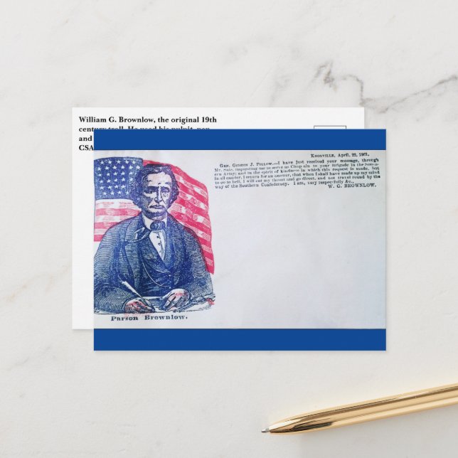 postal de cita de Parson Brownlow (Anverso/Reverso In Situ)