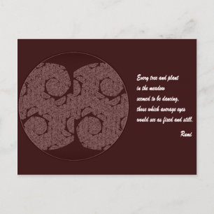 Postal de cita de Rumi. Diseño de Mandala de árbol