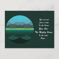 Postal de cita de Rumi. Diseño de Ocean Mandala