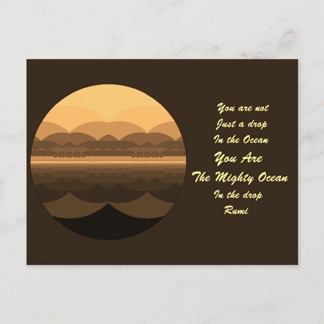 Postal de cita de Rumi Life. Diseño de Mandala (Anverso)