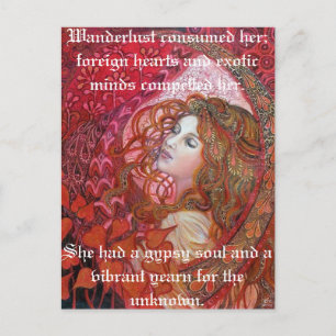 Postal de cita de Soul Wanderlust gitano vintage