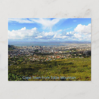 Postal de Ciudad del Cabo de la montaña de la Mesa