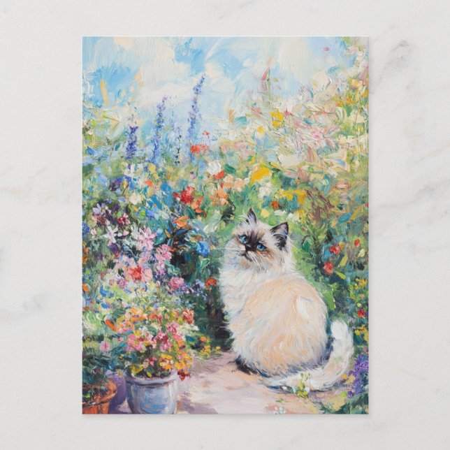 Postal de Claude Monet Cat (Anverso)