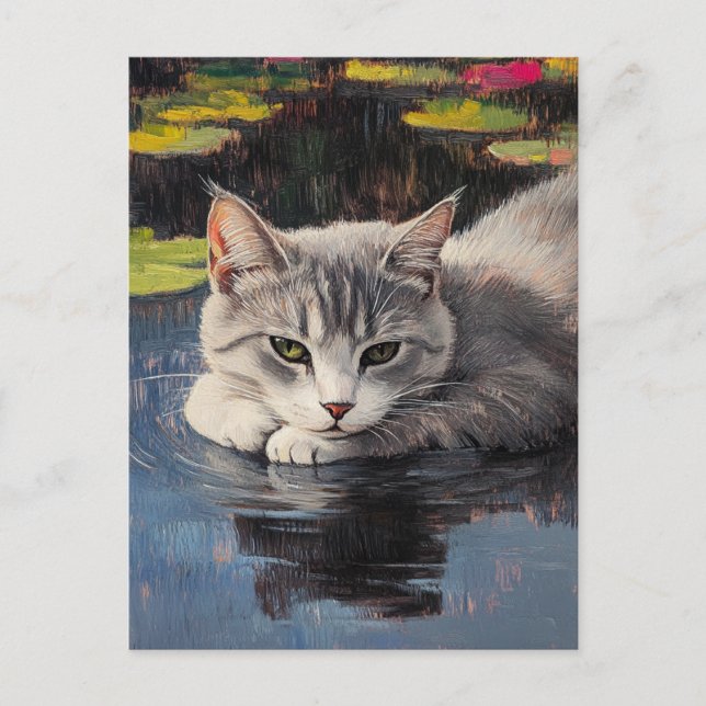 Postal de Claude Monet Cat (Anverso)