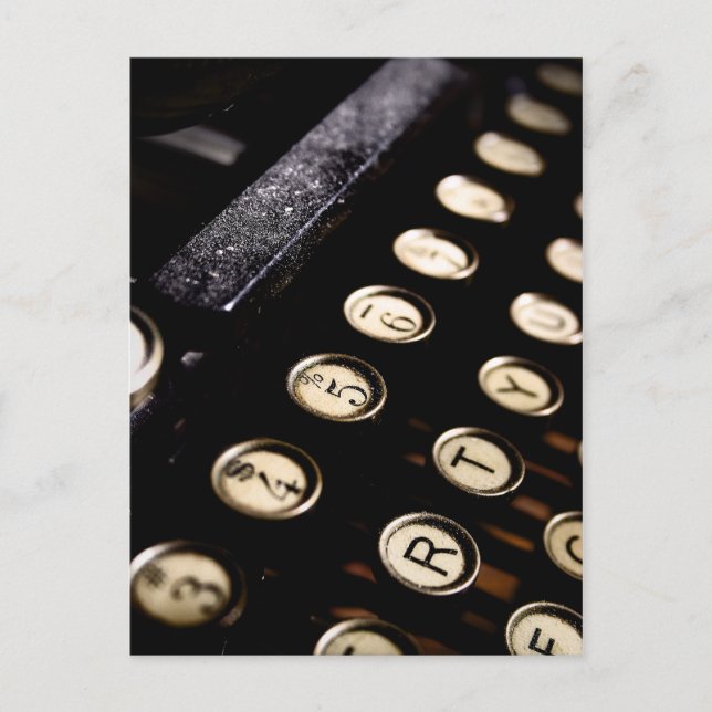 Postal de claves de máquina de escribir antiguas (Anverso)